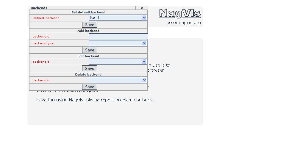 図８：NagVis管理画面（WUI）（４）
